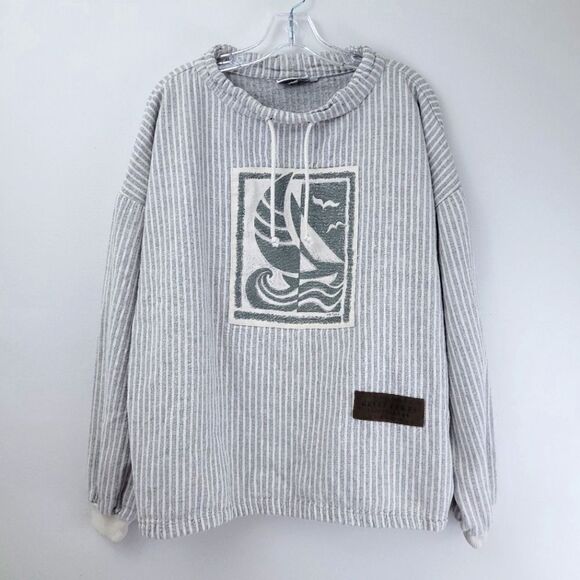 VTG sailing print pullover sweater - Picture 1 of 7